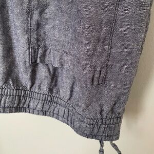 Old Navy Wide Leg Gray Textured Drawstring Linen Pants